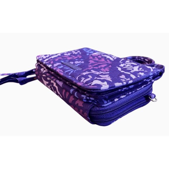 Vera Bradley RFID 3 in 1 Paisley Amethyst crossbody/wallet keyring - Picture 3 of 8